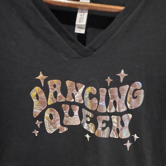 Women’s Bella Cannvas dancing queen, black short sleeve T-shirt—Large - Picture 2 of 4